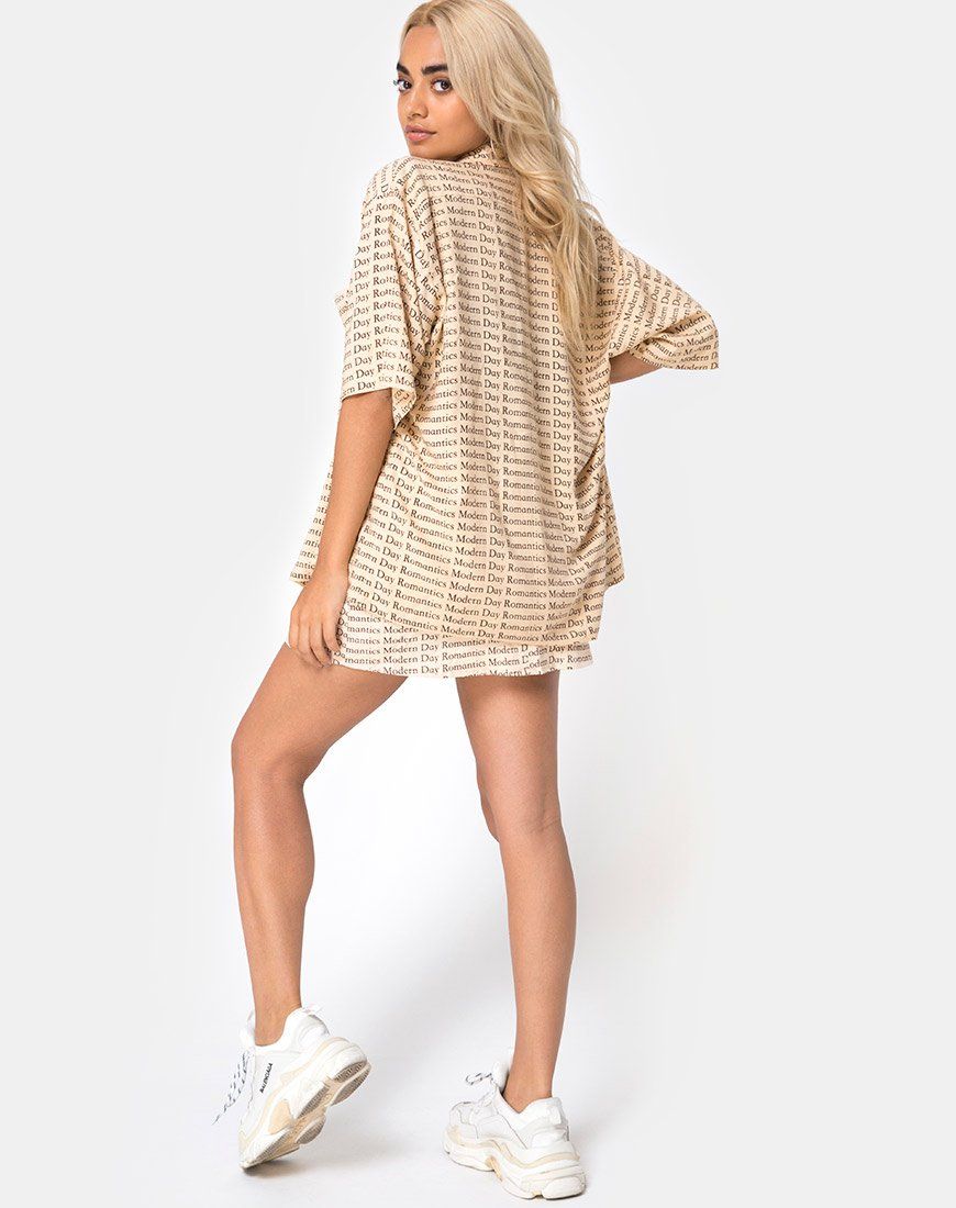 Hawaiian Shirt in Modern Day Romantics Nude sold by Motel Rocks product image thumbnail 4