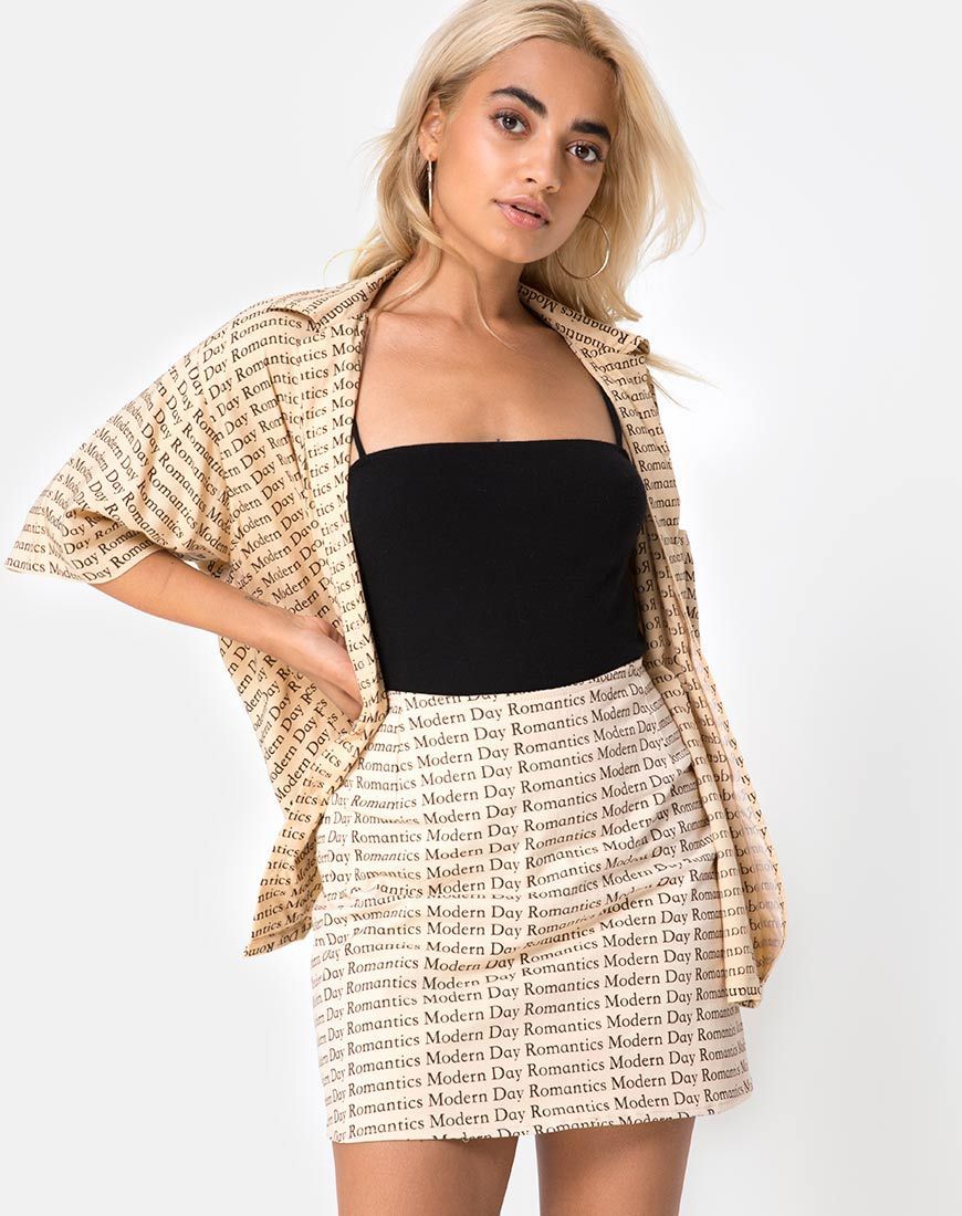 Hawaiian Shirt in Modern Day Romantics Nude sold by Motel Rocks