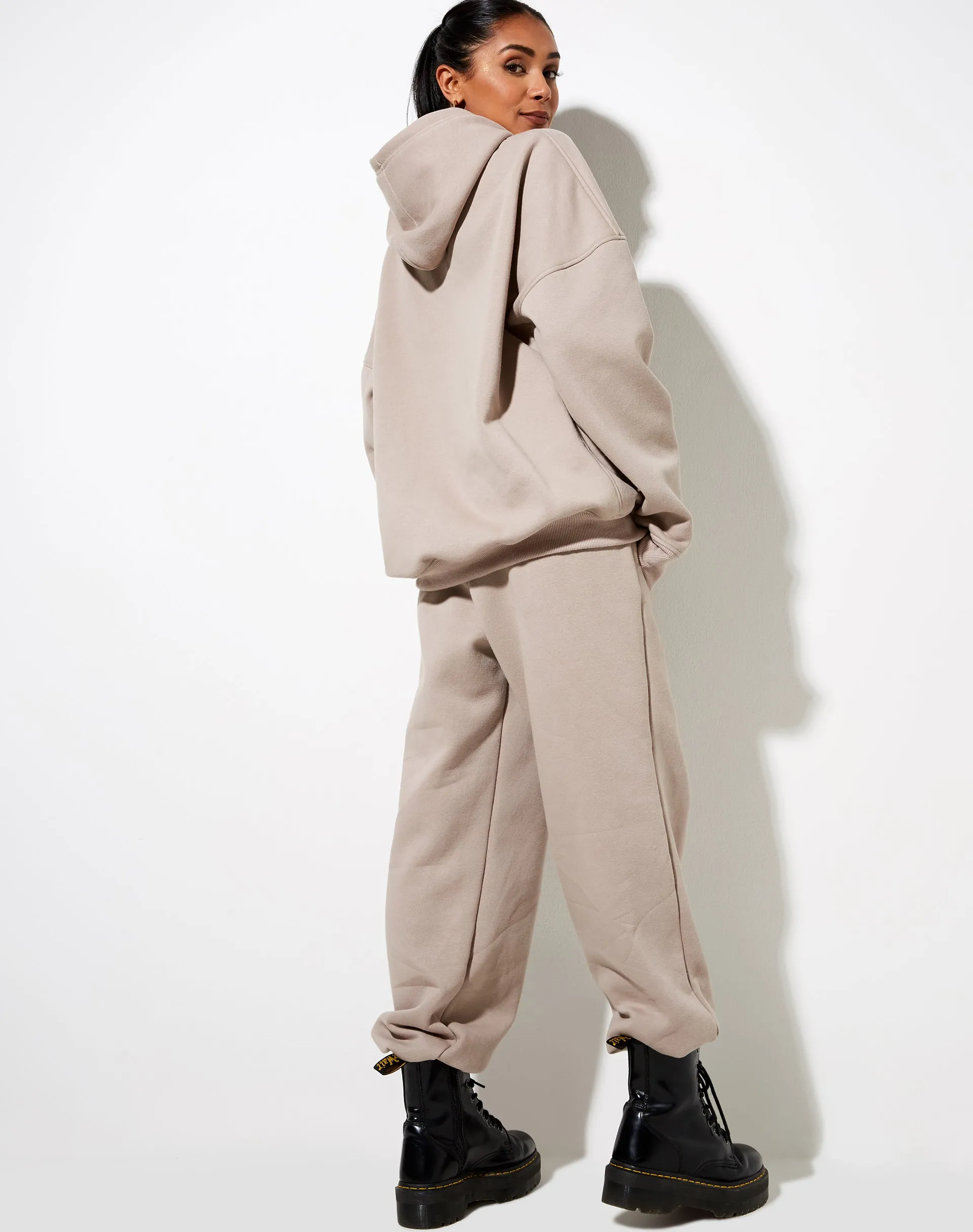 Oversize Hoodie in Mushroom 'Angel' Embro sold by Motel Rocks product image thumbnail 3
