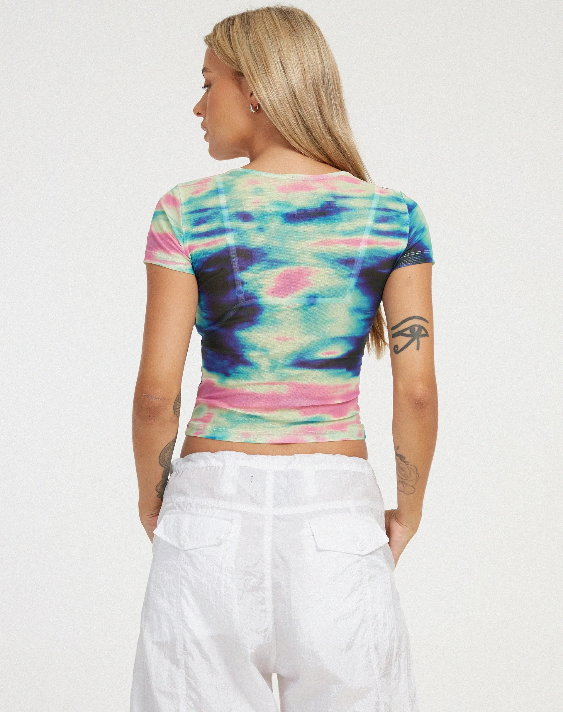 Wityra Crop Top in Multi Blur Orb Navy sold by Motel Rocks product image thumbnail 2