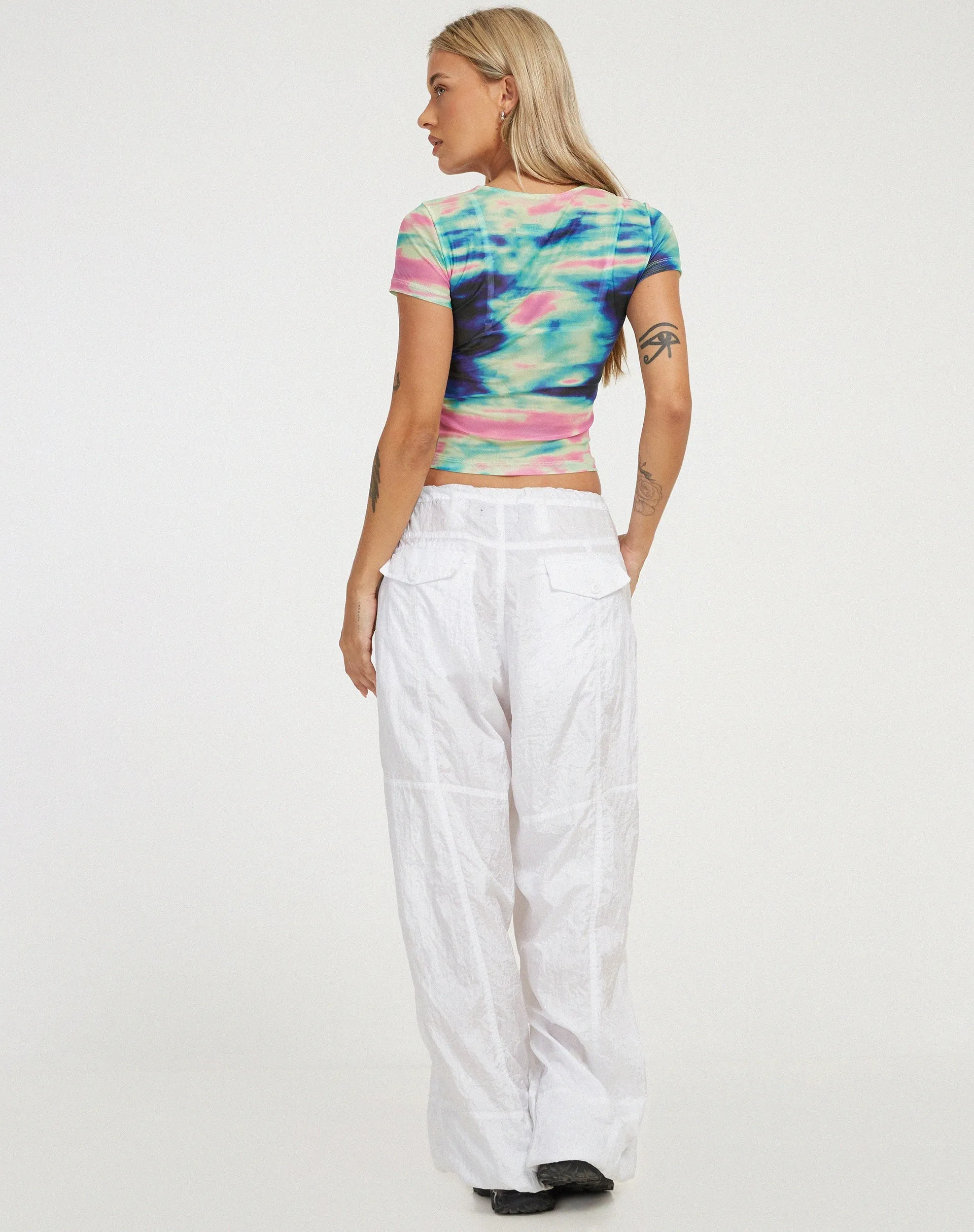 Wityra Crop Top in Multi Blur Orb Navy sold by Motel Rocks product image thumbnail 5