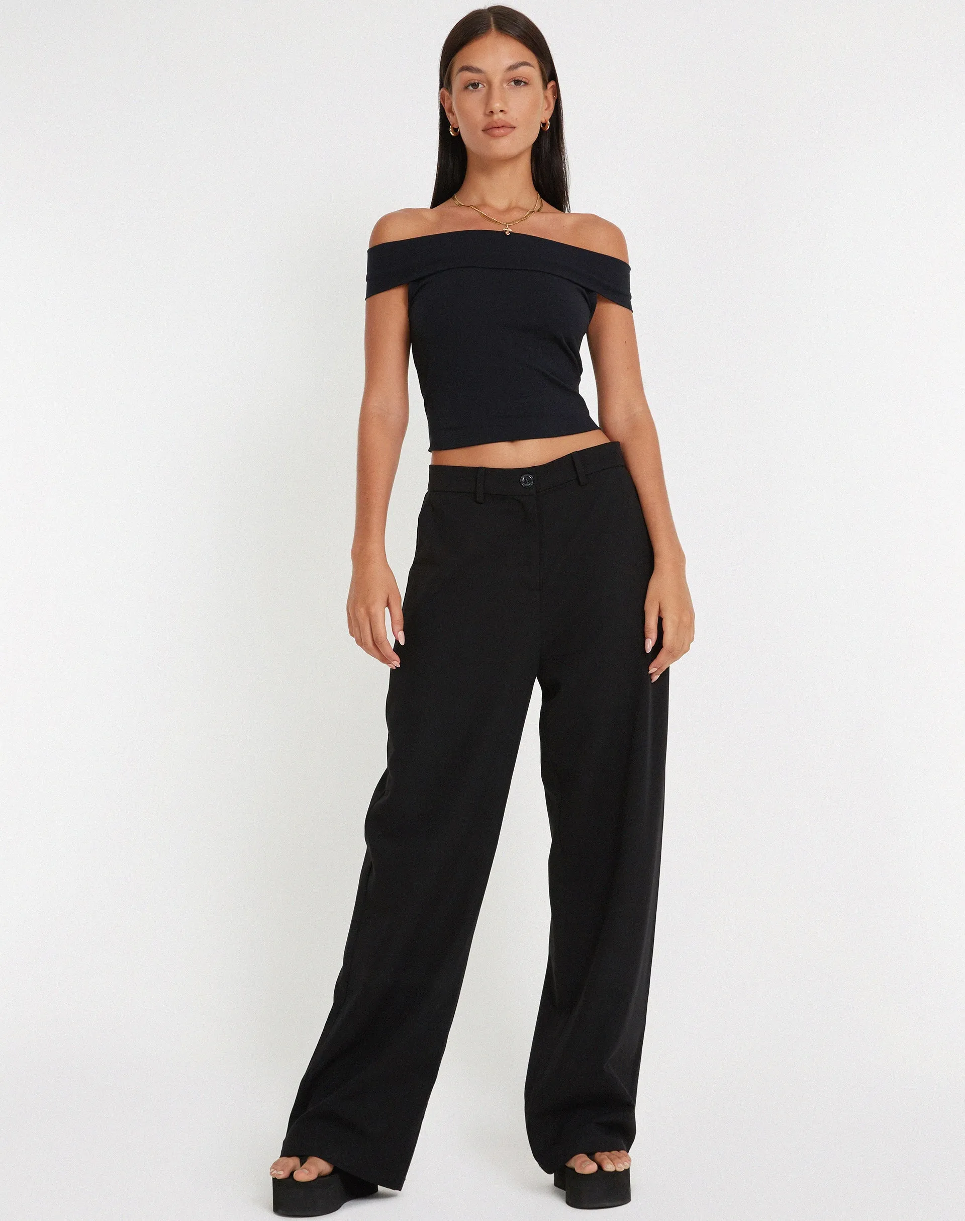 Pico Bardot Top in Black sold by Motel Rocks product image thumbnail 3