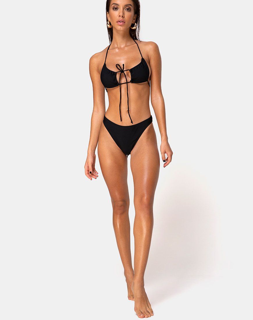Lillen Bikini Top in Matte Black sold by Motel Rocks product image thumbnail 4