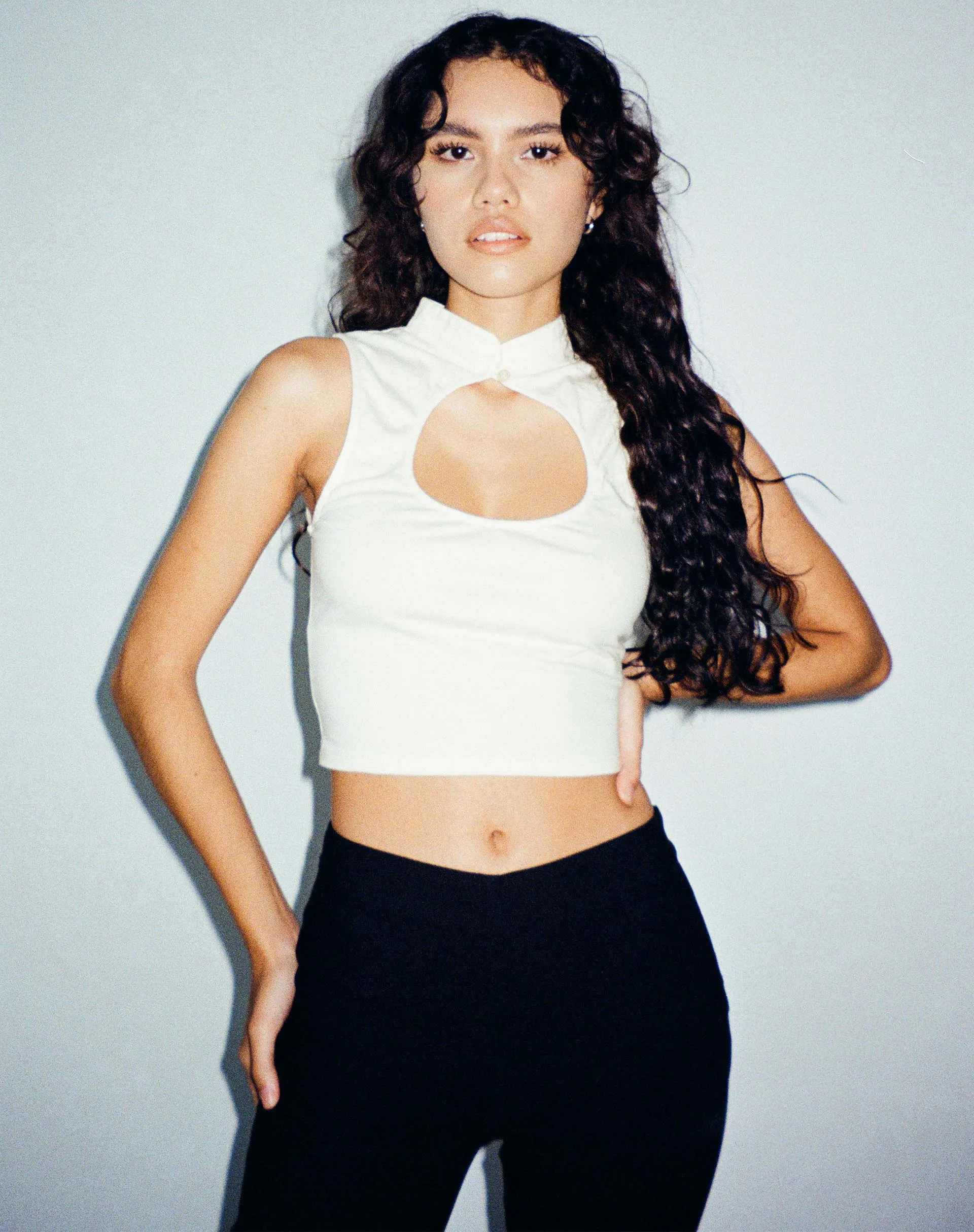Annesley Crop Top in Ivory sold by Motel Rocks