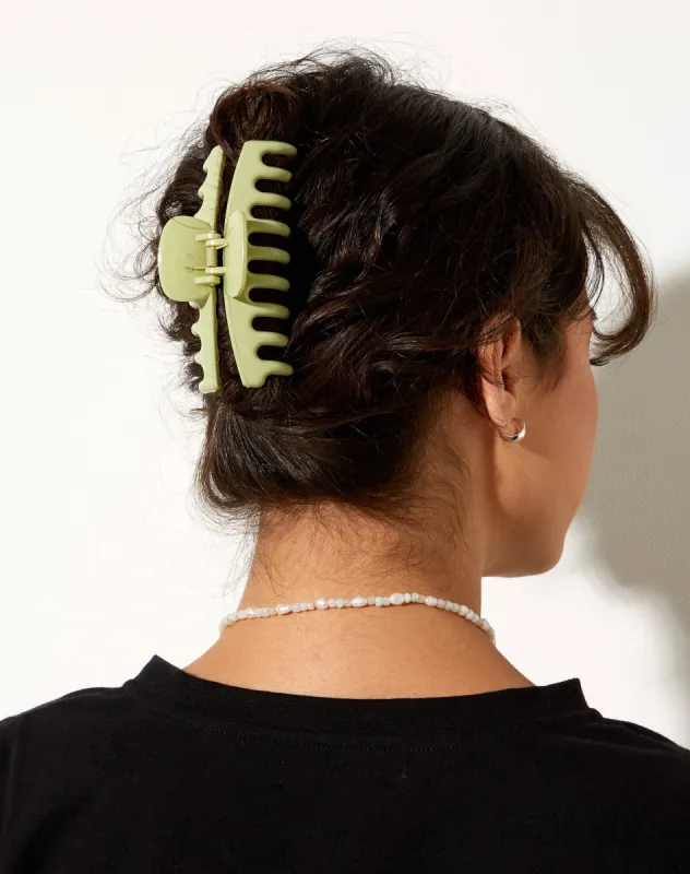 Lenta Hair Claw in Green sold by Motel Rocks