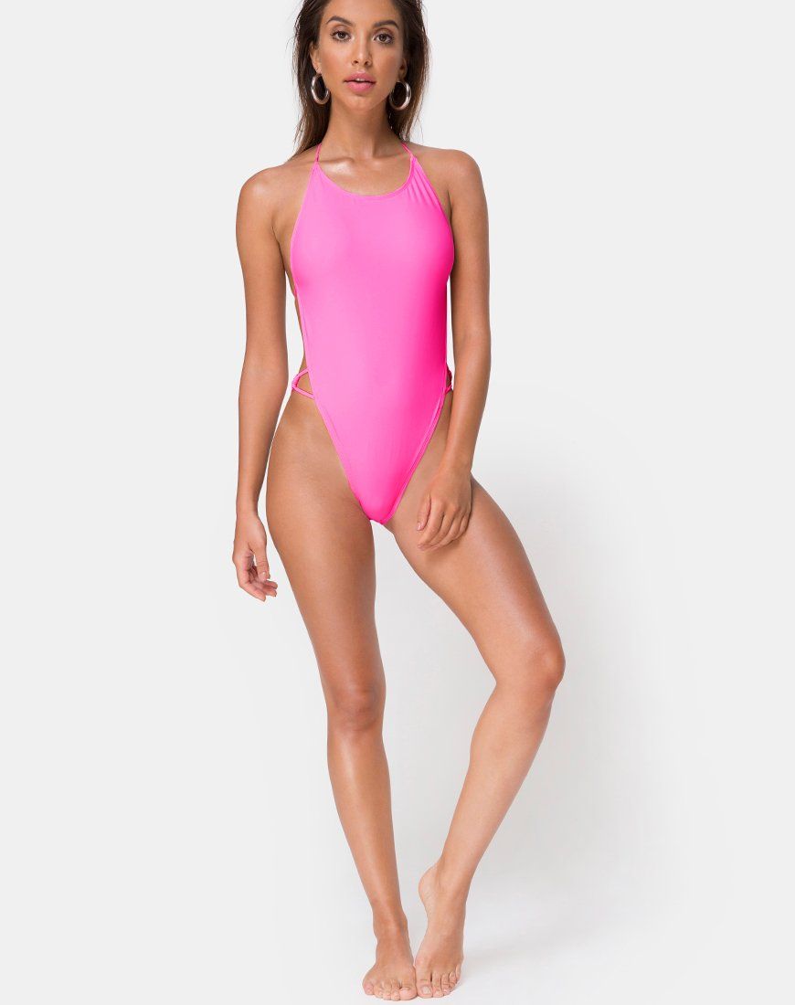 Lucella Swimsuit in Hot Pink sold by Motel Rocks product image thumbnail 4