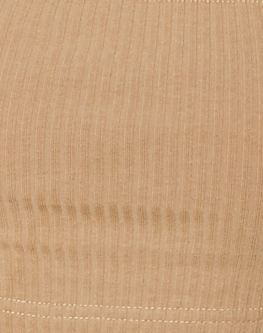 Adela Crop Top in Rib Camel sold by Motel Rocks product image thumbnail 5