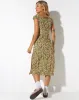 Lona Midi Dress in Spring Ditsy Yellow sold by Motel Rocks