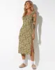 Lona Midi Dress in Spring Ditsy Yellow sold by Motel Rocks
