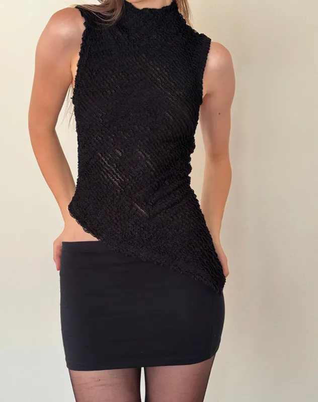 Ember Sleeveless Top in Textured Black sold by Motel Rocks