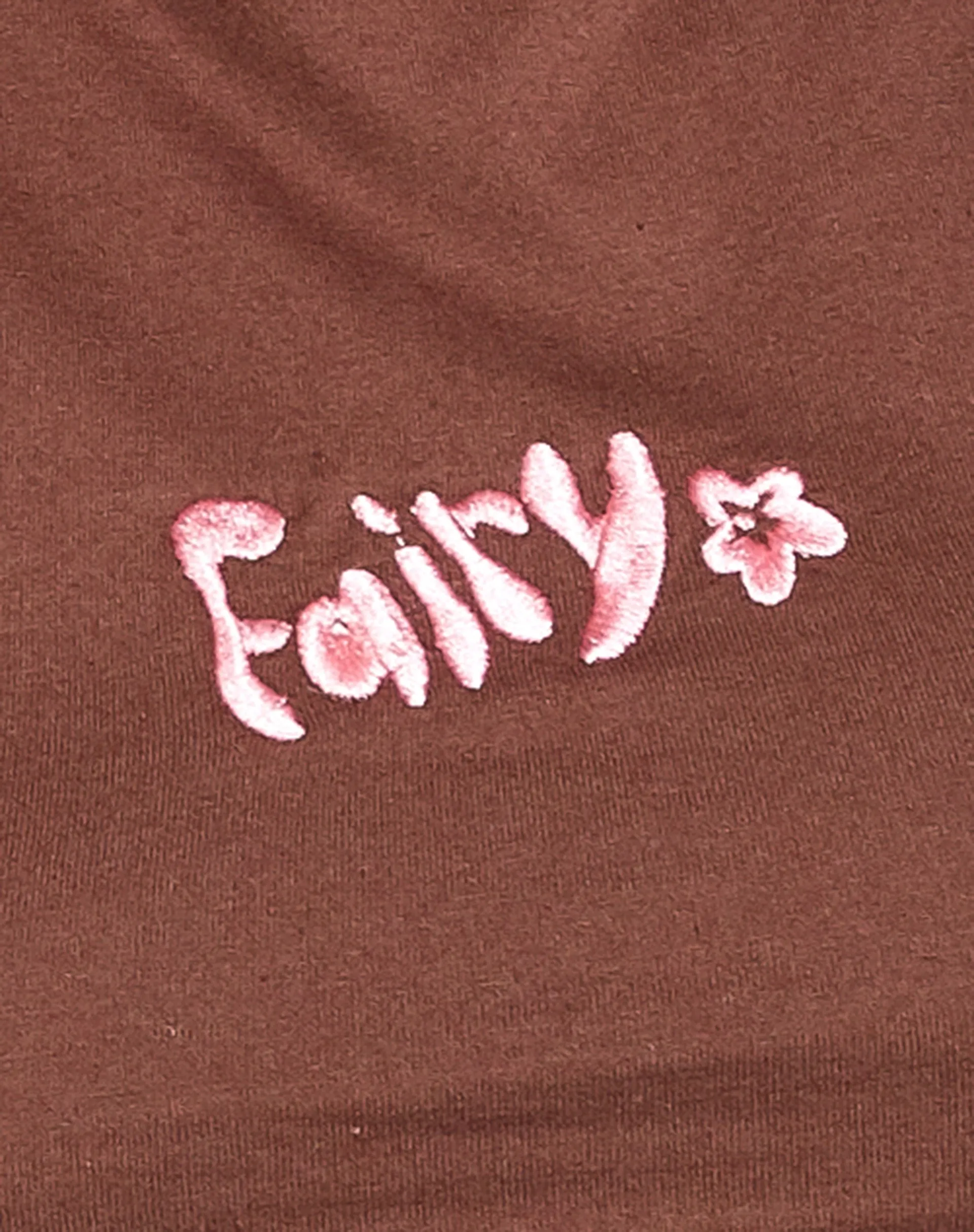 Tindy Crop Top in Deep Mahogany Fairy Pink Embro sold by Motel Rocks product image thumbnail 4