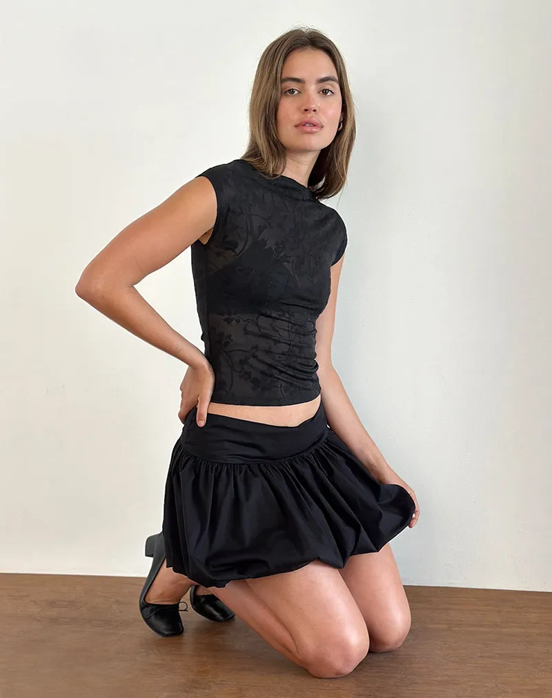 Nova Top in Flower Mesh Black sold by Motel Rocks product image thumbnail 2