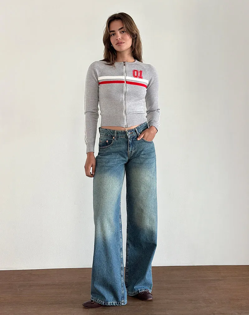 Binta Zip Through Jacket in Grey Marl sold by Motel Rocks product image thumbnail 3