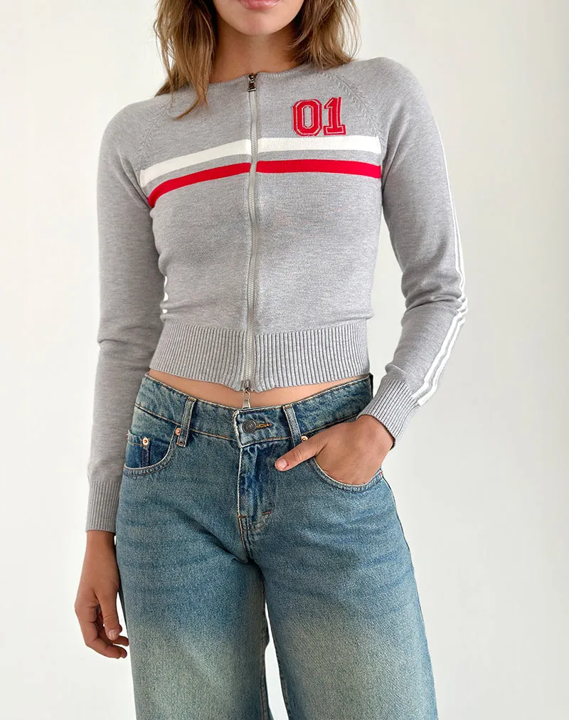 Binta Zip Through Jacket in Grey Marl sold by Motel Rocks product image thumbnail 2