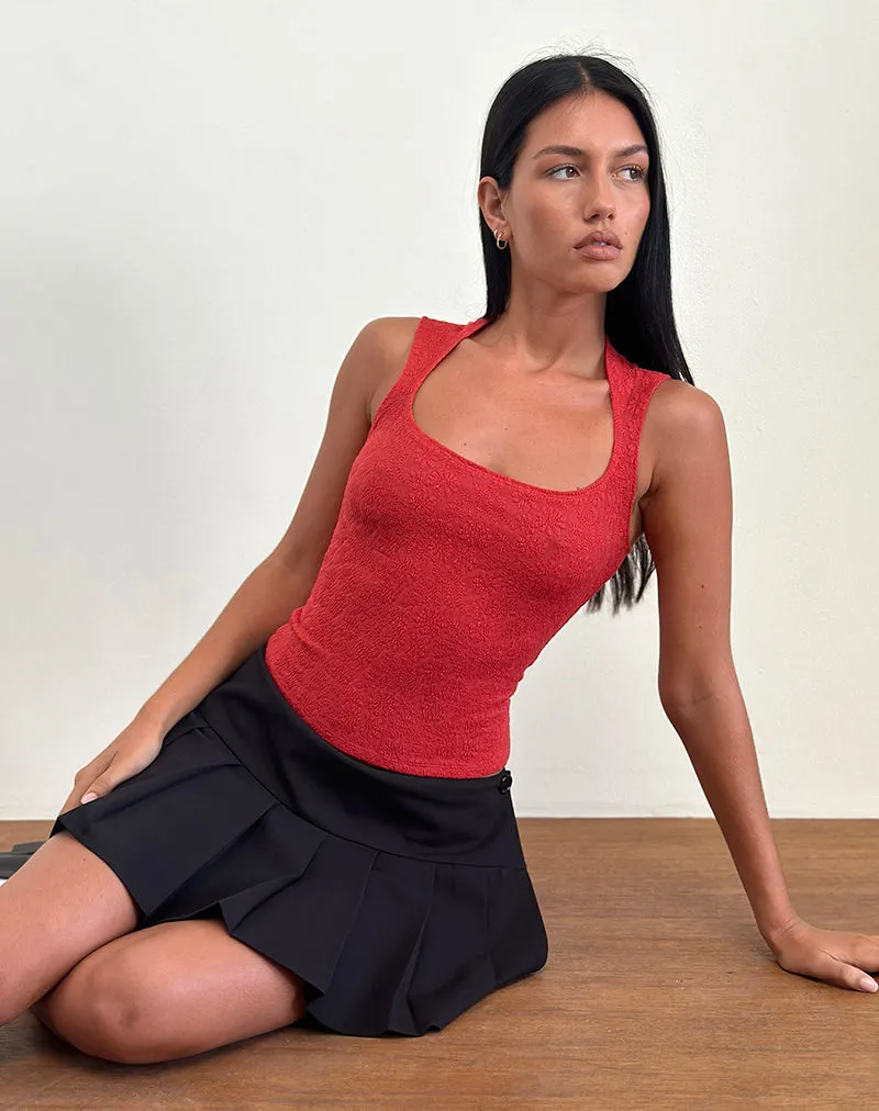 Jinsu Top in Textured Stretch Red sold by Motel Rocks product image thumbnail 2
