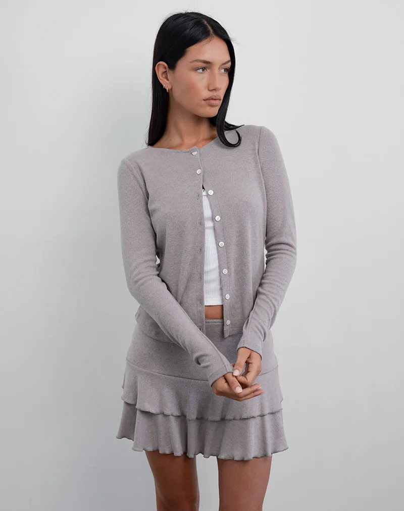 Rhea Cardigan in Pointelle Brown sold by Motel Rocks product image thumbnail 3