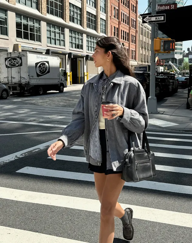 Karinta Jacket in Grey Marl Wool sold by Motel Rocks