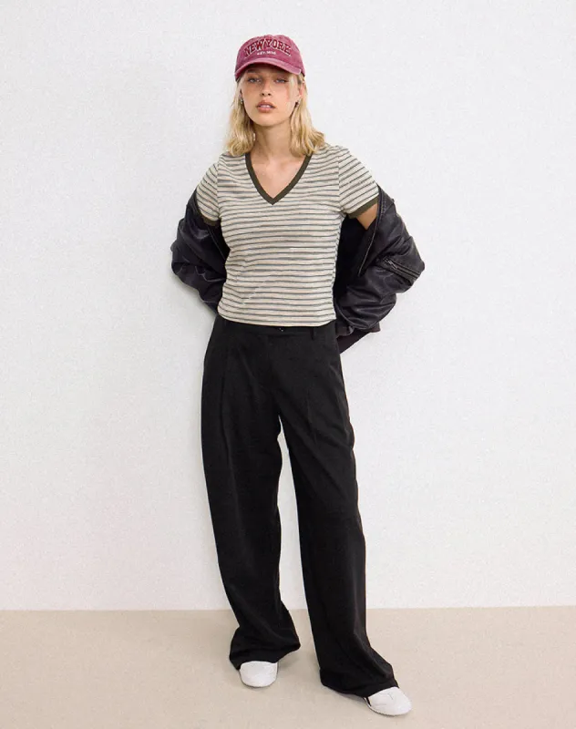 Sakira Oversized Wide Leg Trousers in Black sold by Motel Rocks