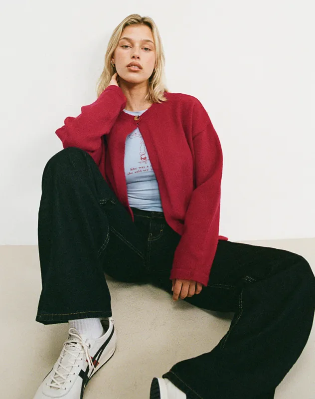 Maureen Cardigan in Red sold by Motel Rocks