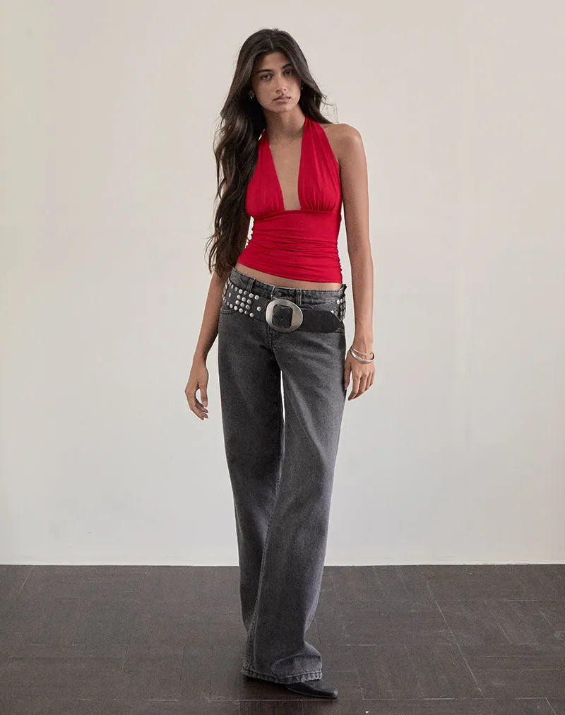 Cosimo Halterneck Top in Red sold by Motel Rocks product image thumbnail 5