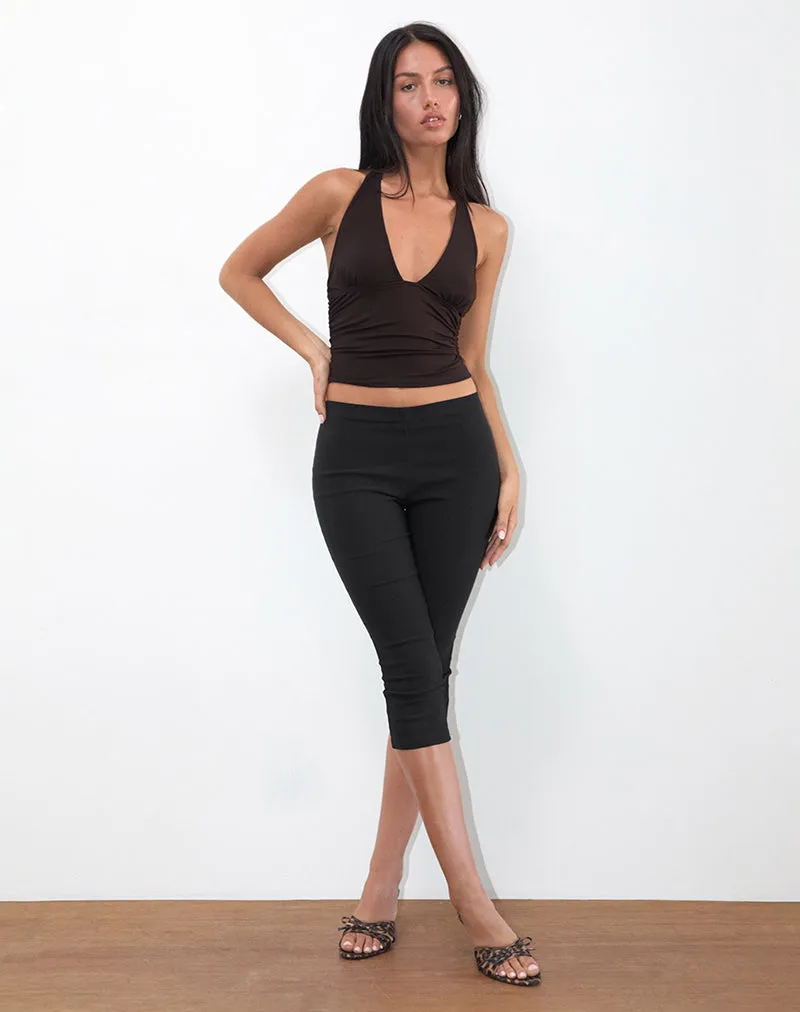 Cosmo Halterneck Top in Jersey Chocolate Brown sold by Motel Rocks product image thumbnail 3