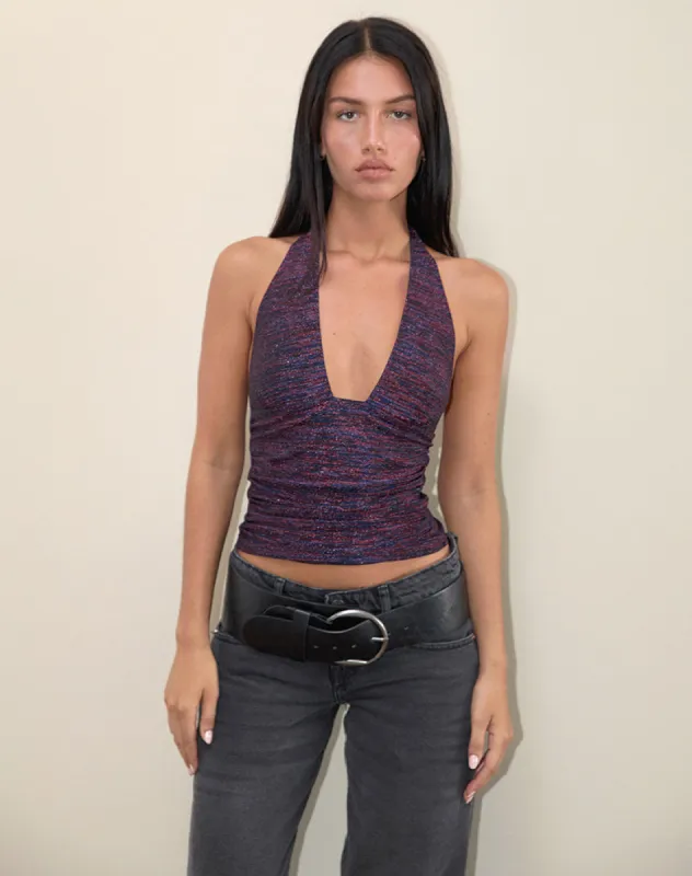 Cosimo Halter Neck Top in Multicolour sold by Motel Rocks