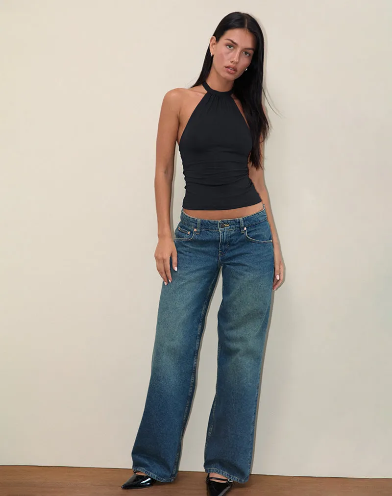 Raceline Halterneck Top in Rayon Jersey Black sold by Motel Rocks product image thumbnail 5