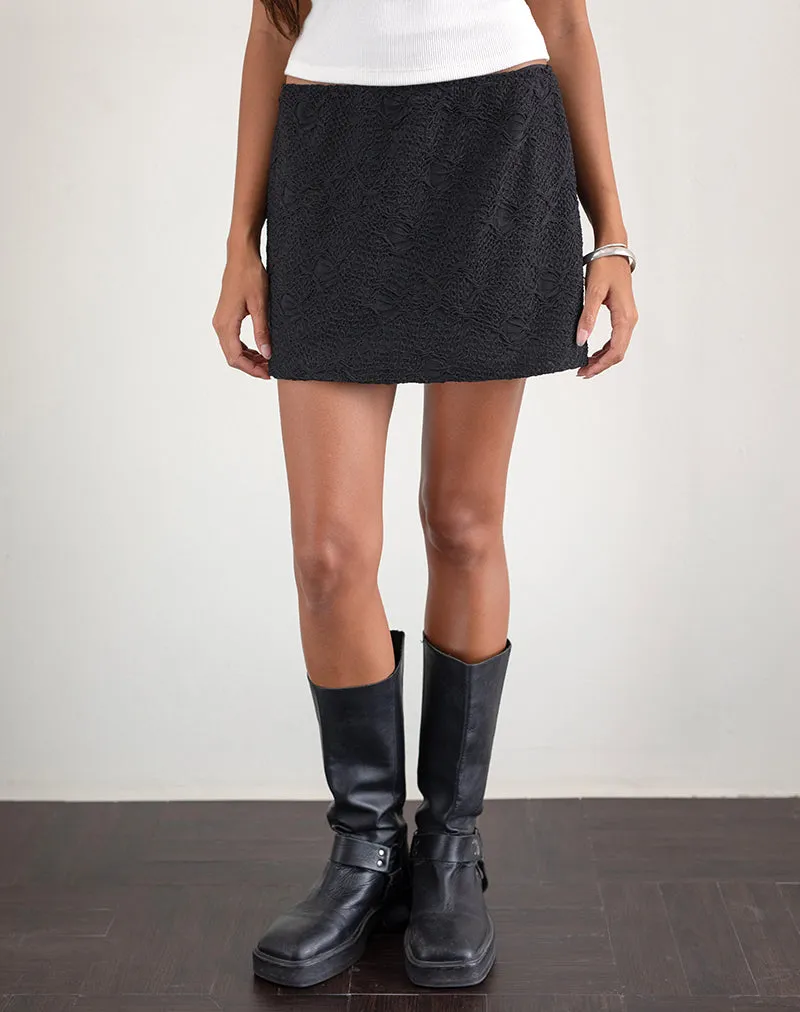Nidya A-line Mini Skirt in Textured Mesh Black sold by Motel Rocks product image thumbnail 5