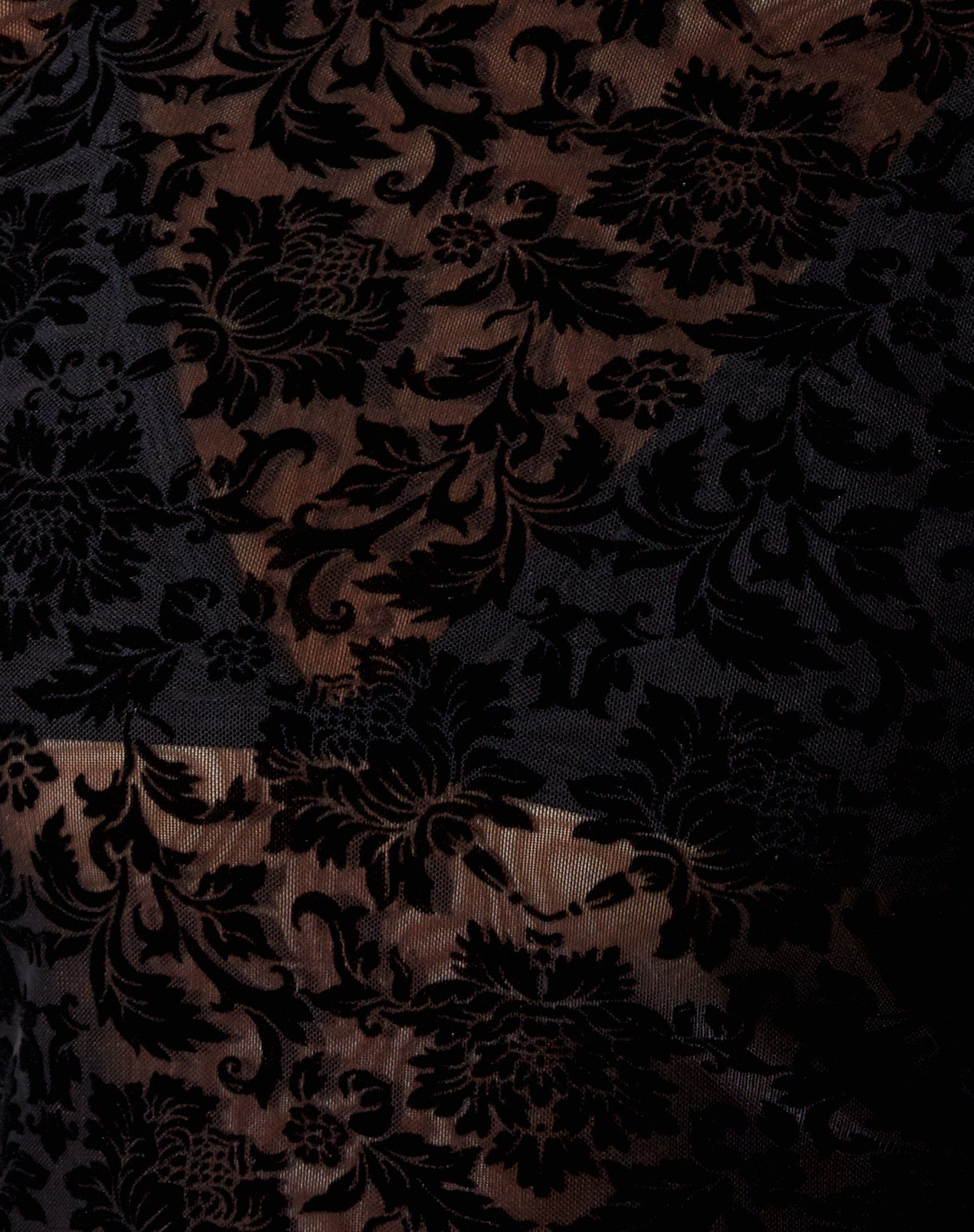 Gracy Crop Top in Brocade Rose Flock Black sold by Motel Rocks product image thumbnail 5