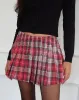 Cida Small Pleat Mini Skirt in Red Check sold by Motel Rocks