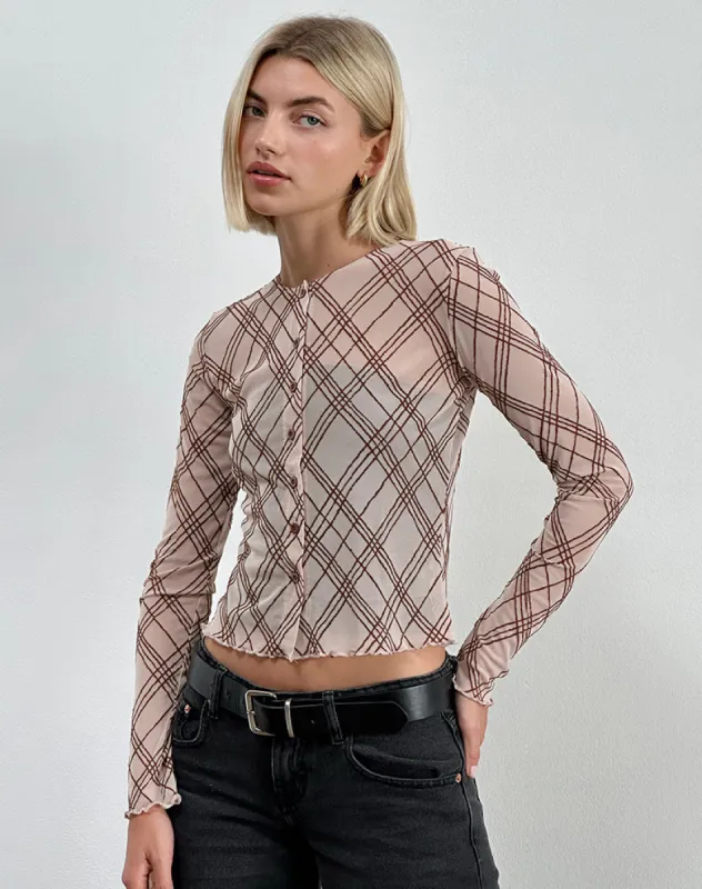 Kahula Shirt in Sketchy Stripe Nude made by Motel Rocks