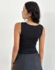 Mantha Knot Shoulder Top in Black sold by Motel Rocks