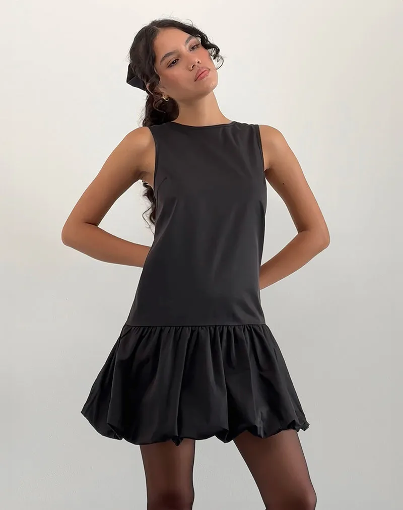 Tamilo Bubble Hem Mini Dress in Black sold by Motel Rocks product image thumbnail 3