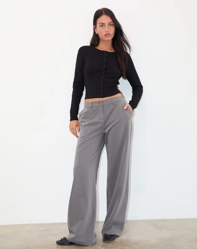 Halda Wide Leg Trouser in Charcoal sold by Motel Rocks