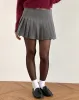 Cida Pleated Mini Skirt in Dark Charcoal sold by Motel Rocks