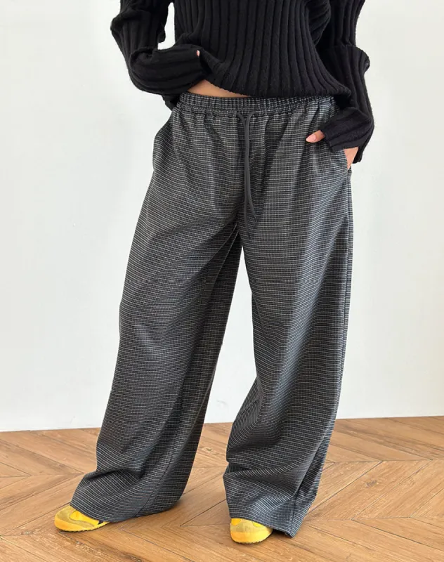 Sasari Oversize Trouser in Check Navy sold by Motel Rocks