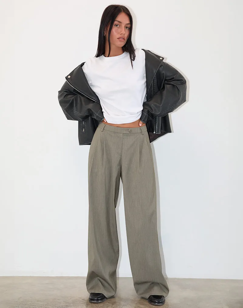Sakira Tailored Trouser in Khaki Grey sold by Motel Rocks product image thumbnail 5