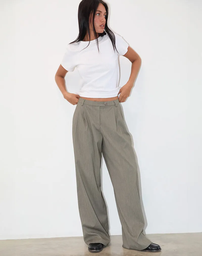 Sakira Tailored Trouser in Khaki Grey sold by Motel Rocks product image thumbnail 3