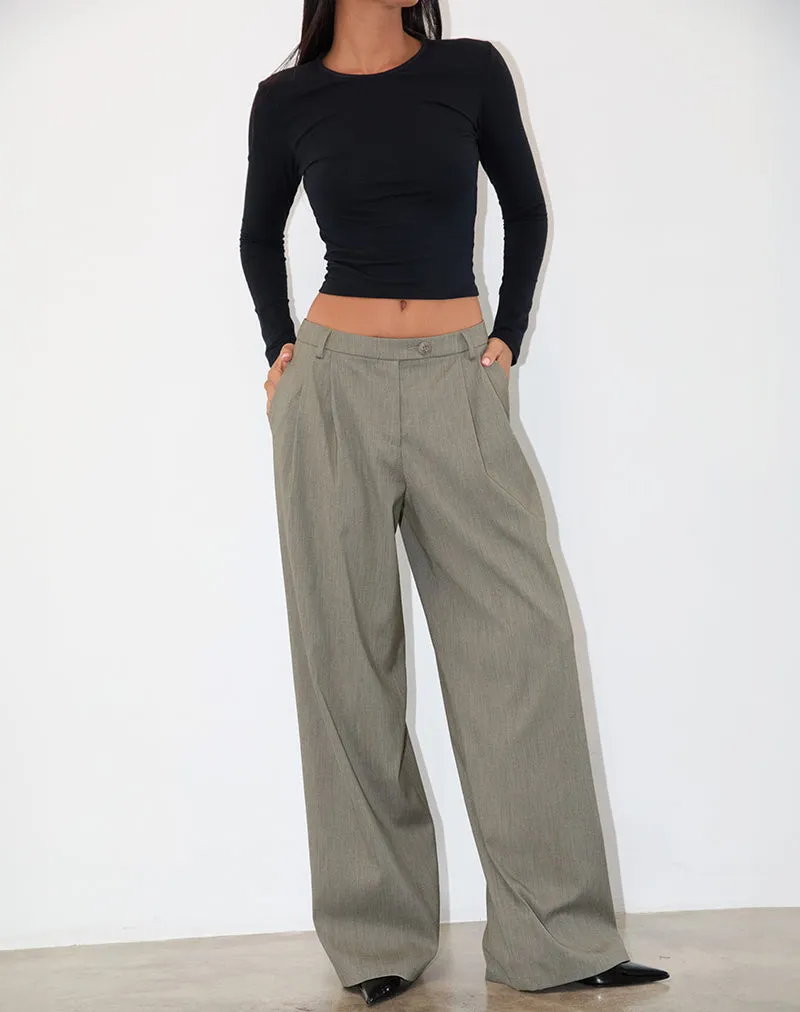 Sakira Tailored Trouser in Khaki Grey sold by Motel Rocks product image thumbnail 2