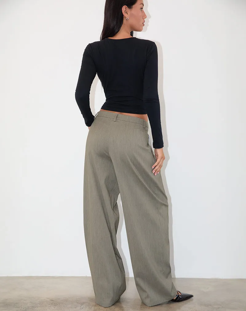 Sakira Tailored Trouser in Khaki Grey sold by Motel Rocks product image thumbnail 4