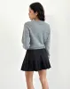 Calina Pleated Mini Skirt in Black Pinstripe sold by Motel Rocks