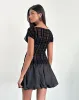 Nova Top in Tonal Check Flock Black sold by Motel Rocks