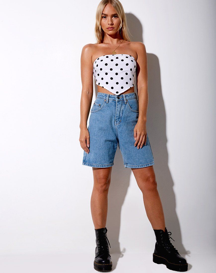 Nolda Top in 80's Polka White sold by Motel Rocks product image thumbnail 3