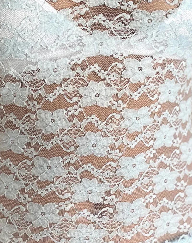 Tahoa Top in Orchid Lace Light Blue sold by Motel Rocks product image thumbnail 5