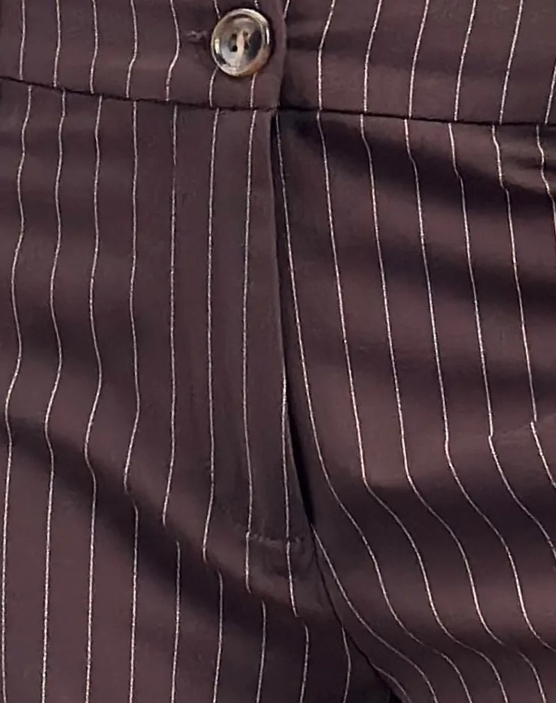 Tatina Smart Trouser in Brown Pinstripe Tailoring sold by Motel Rocks product image thumbnail 5