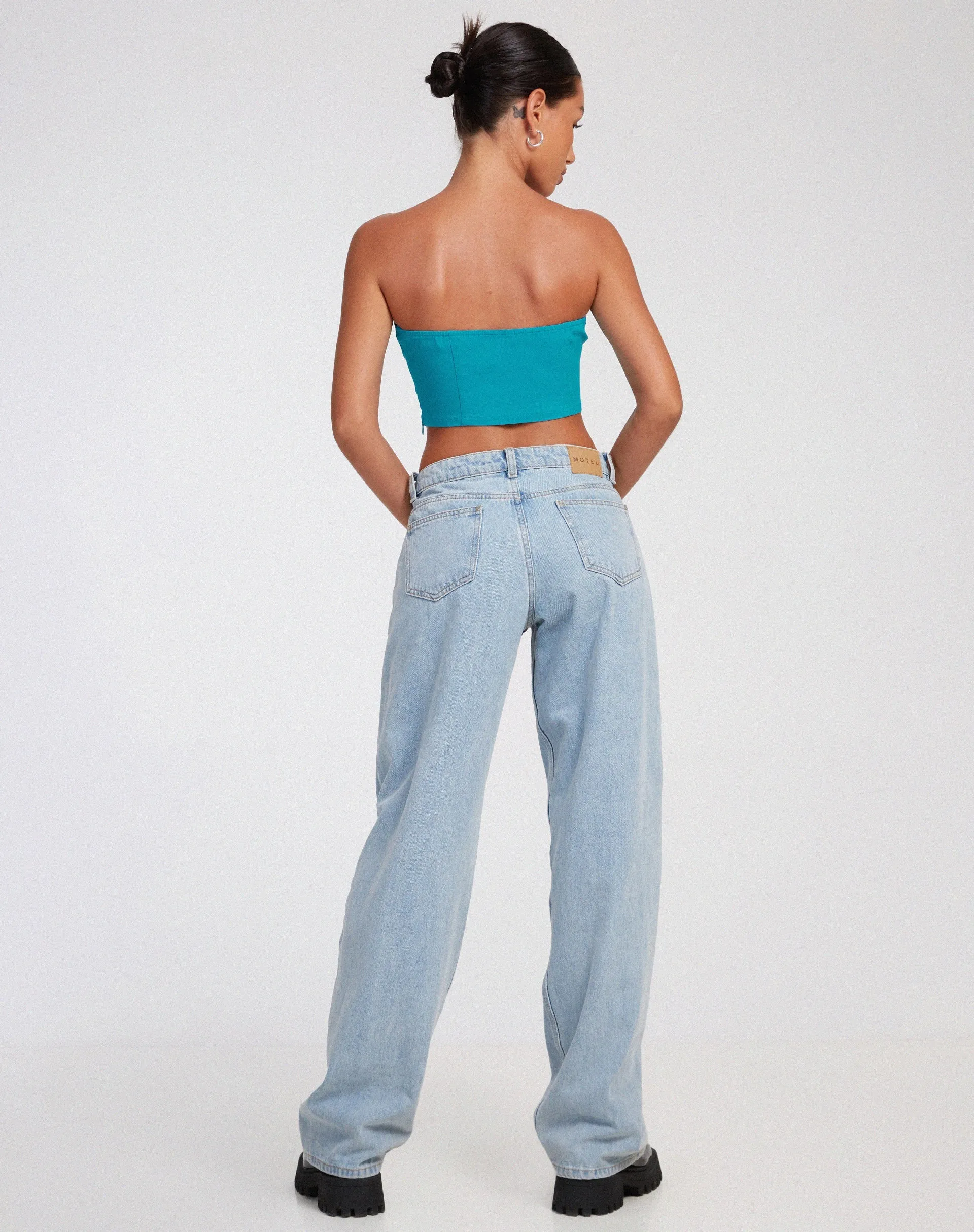 Danela Bandeau Top in Tailoring Azure Blue sold by Motel Rocks product image thumbnail 4