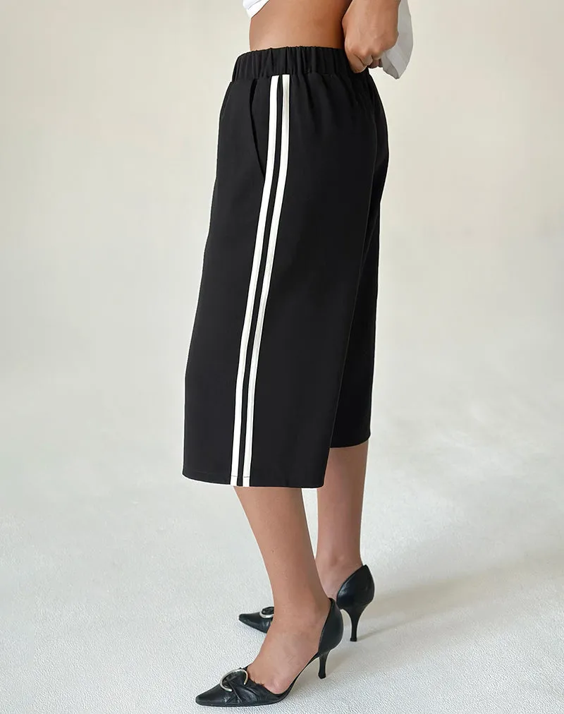 Benno Shorts in Black with White Side Stripe sold by Motel Rocks product image thumbnail 5