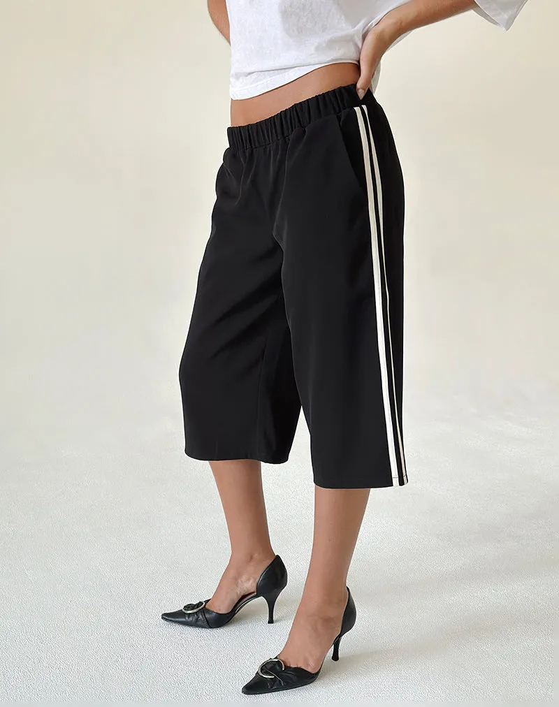 Benno Shorts in Black with White Side Stripe sold by Motel Rocks product image thumbnail 4
