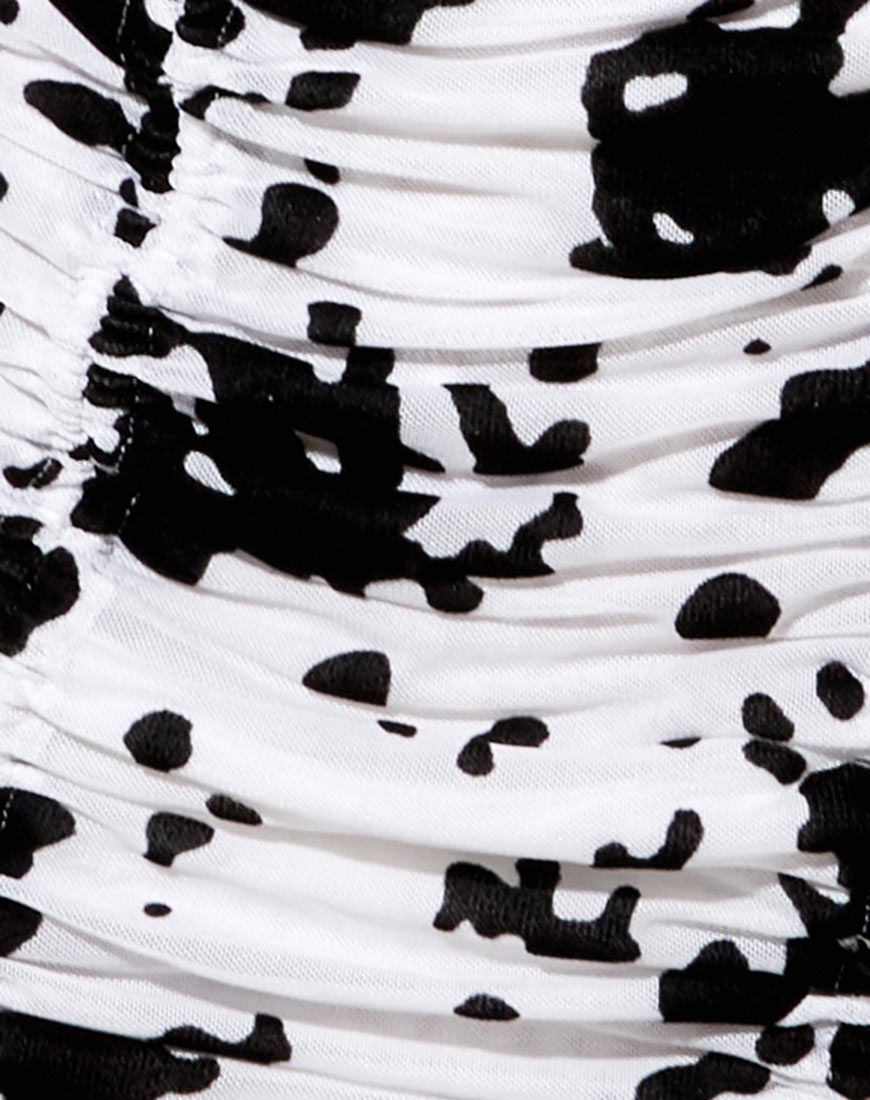 Jemora Mini Dress in Flock Dalmation Black and White sold by Motel Rocks product image thumbnail 5