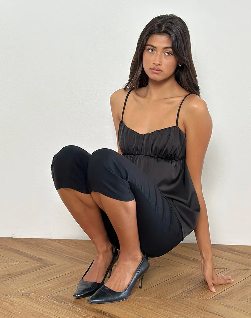 Camden Longline Cami Top in Satin Black sold by Motel Rocks product image thumbnail 3